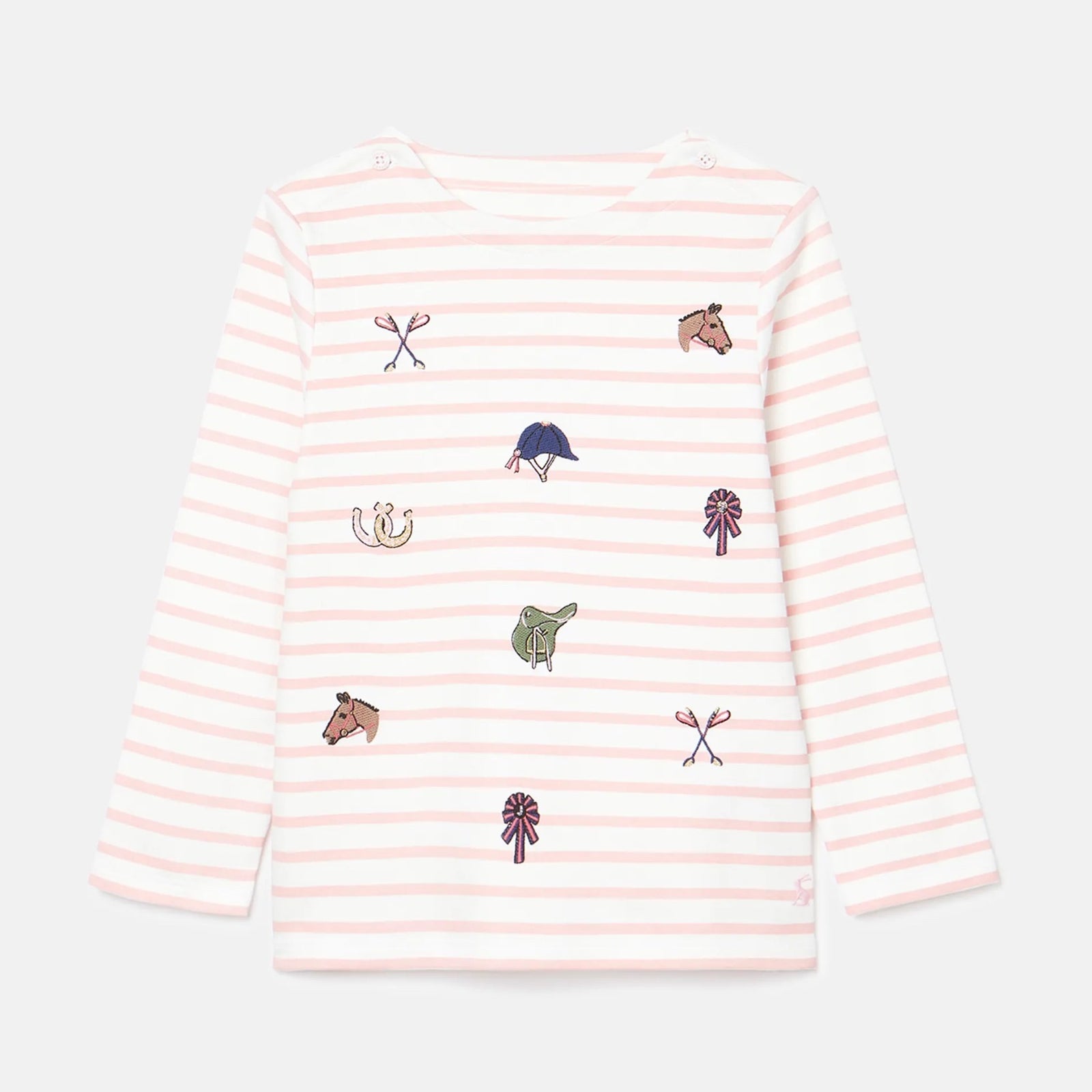 Joules Girls Harbour T-Shirt Ay5110 Pink Stripe Clothing 4YRS / Pink,5YRS / Pink,6YRS / Pink,8YRS / Pink,10YRS / Pink
