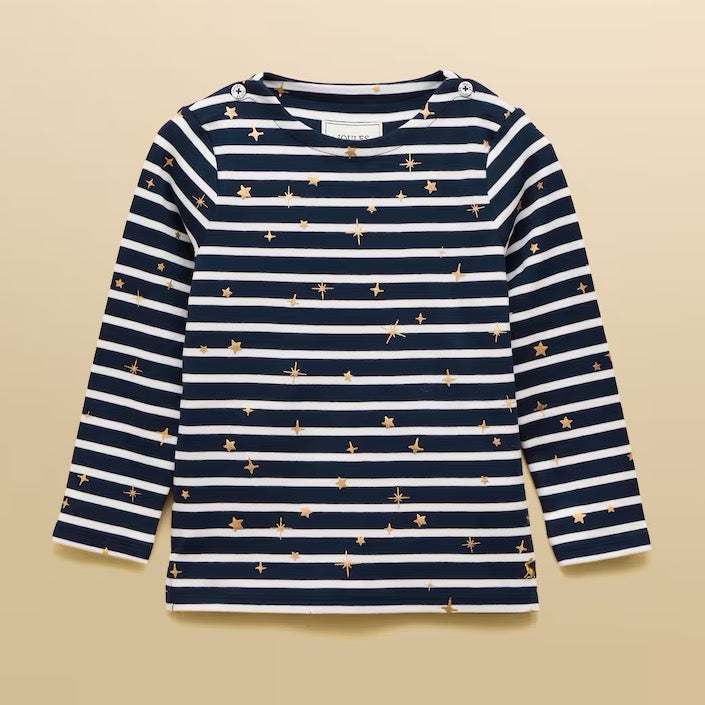 Joules Girls Harbour T-Shirt Navy Stripe Star Clothing 5YRS / Navy,6YRS / Navy,8YRS / Navy,10YRS / Navy,12YRS / Navy