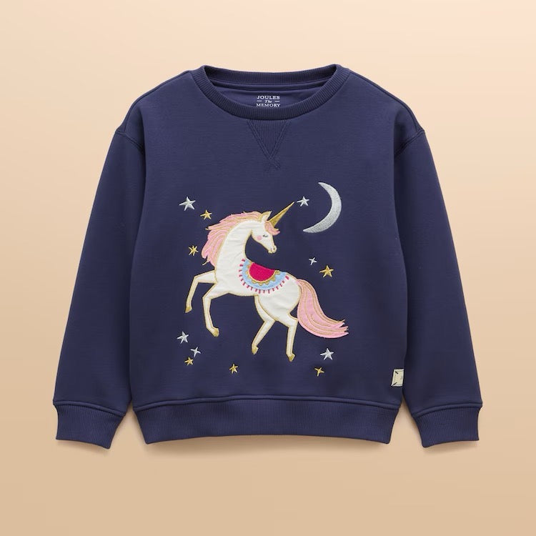 Joules Girls Mackenzie Sweatshirt An2923 Navy Horse Clothing 2YRS / Navy,3YRS / Navy,4YRS / Navy,5YRS / Navy,6YRS / Navy,8YRS / Navy