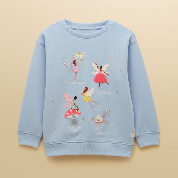 Joules Girls Mackenzie Sweatshirt H27-189 Blue Fairy Clothing 2YRS / Blue,3YRS / Blue,4YRS / Blue,5YRS / Blue,6YRS / Blue