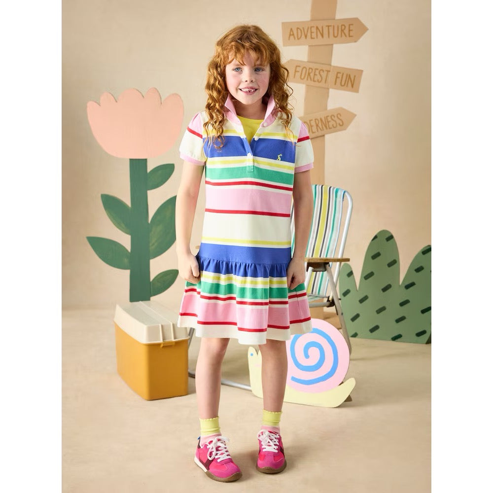 Joules Girls Orla Polo Shirt Dress W37936 Multi Stripe Clothing 4YRS / Multi,5YRS / Multi,6YRS / Multi,7YRS / Multi,8YRS / Multi,9YRS / Multi