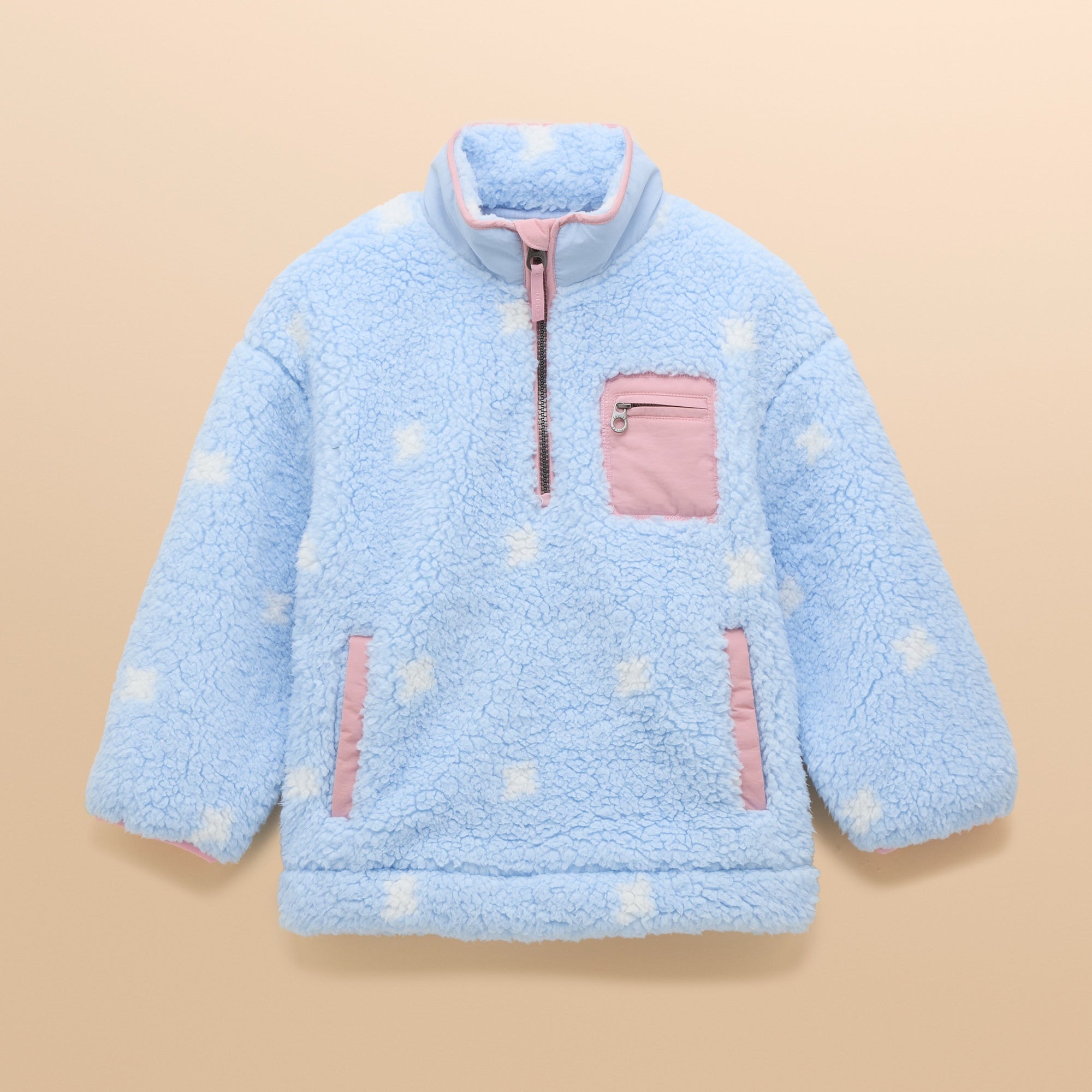 Joules Girls Tilly Fleece F1248832 Blue Spot Clothing 2YRS / Blue,3YRS / Blue,4YRS / Blue,5YRS / Blue,6YRS / Blue,8YRS / Blue,10YRS / Blue