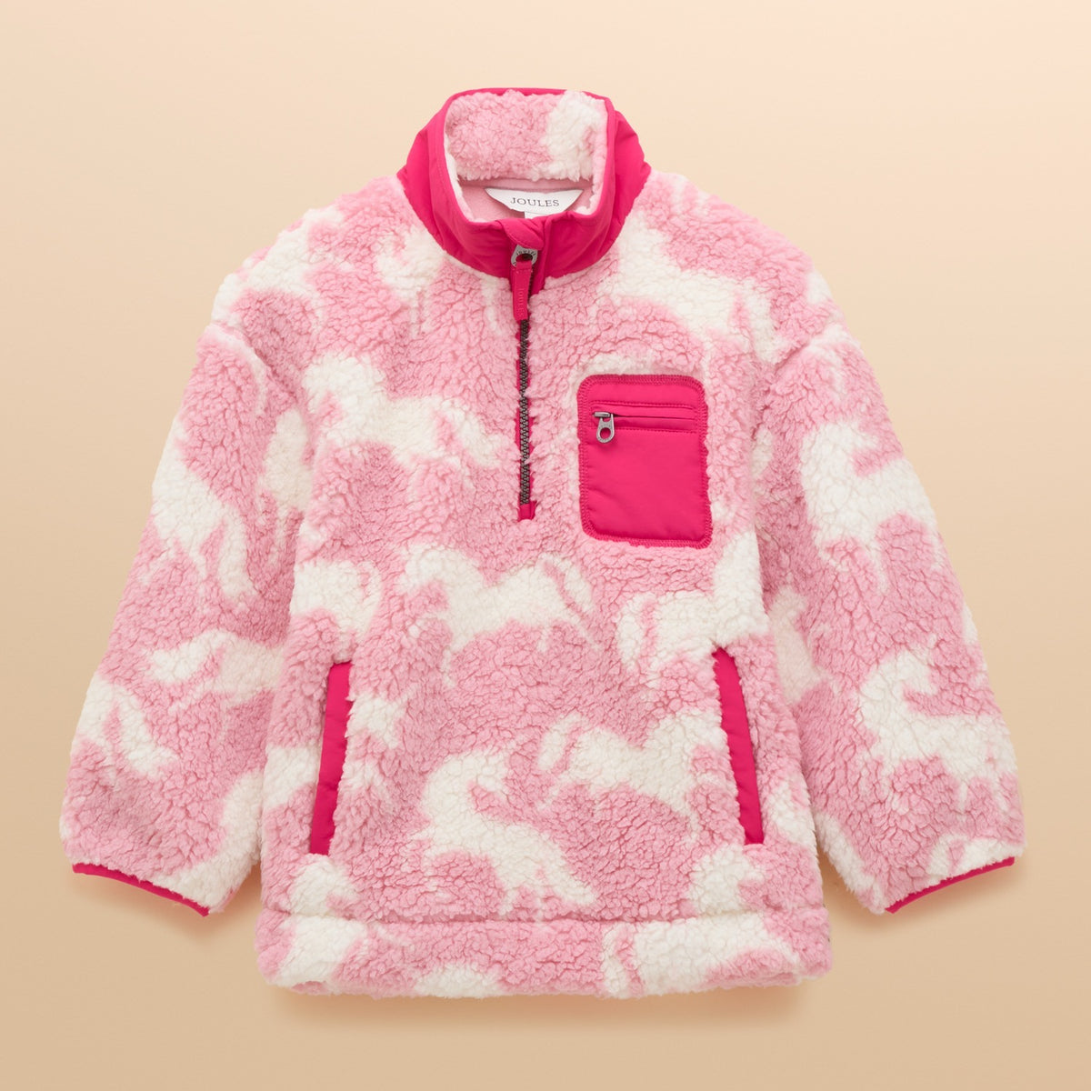 Joules Girls Tilly Fleece F1249832 Pink Unicorn Clothing 2YRS / Pink,3YRS / Pink,4YRS / Pink,5YRS / Pink,6YRS / Pink,8YRS / Pink,10YRS / Pink