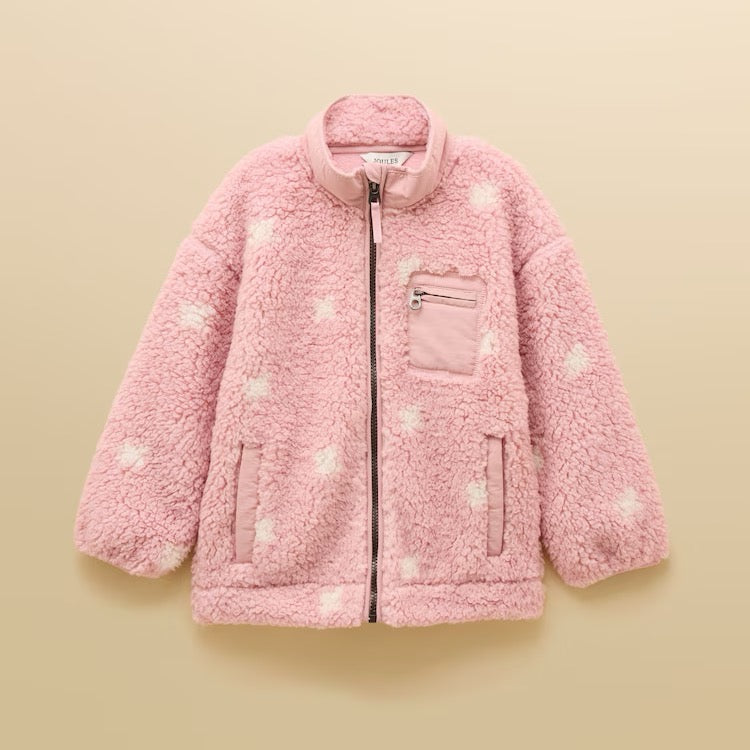 Joules Girls Tilly Pink Spot Fleece Ay545433 Clothing 3YRS / Pink,4YRS / Pink,5YRS / Pink,6YRS / Pink,8YRS / Pink