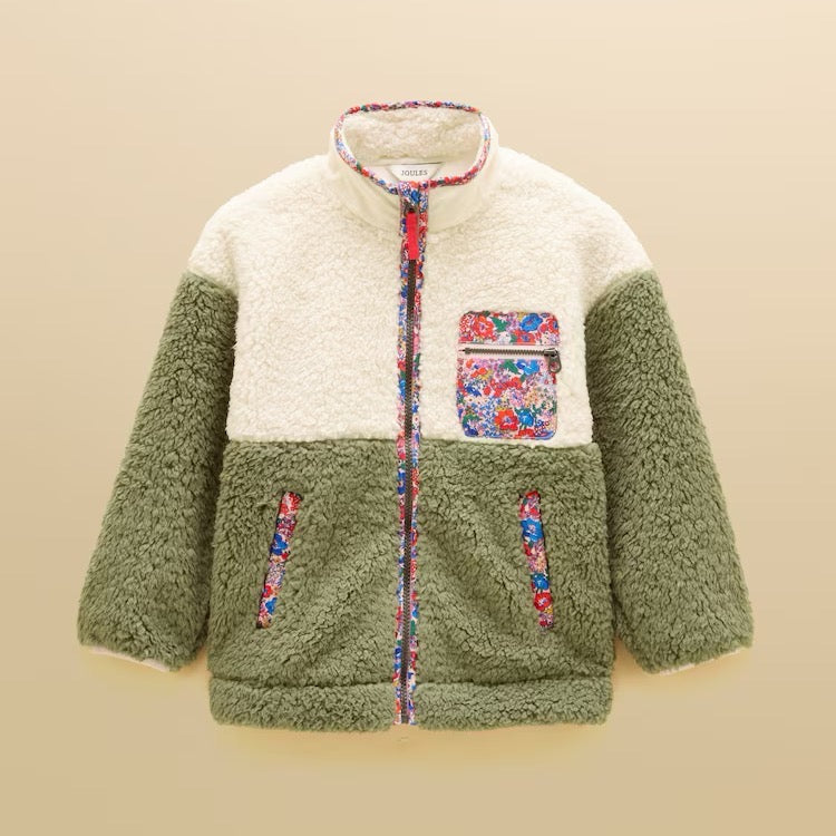 Joules Girls Tilly Zip Fleece Jacket V45-843 Khaki