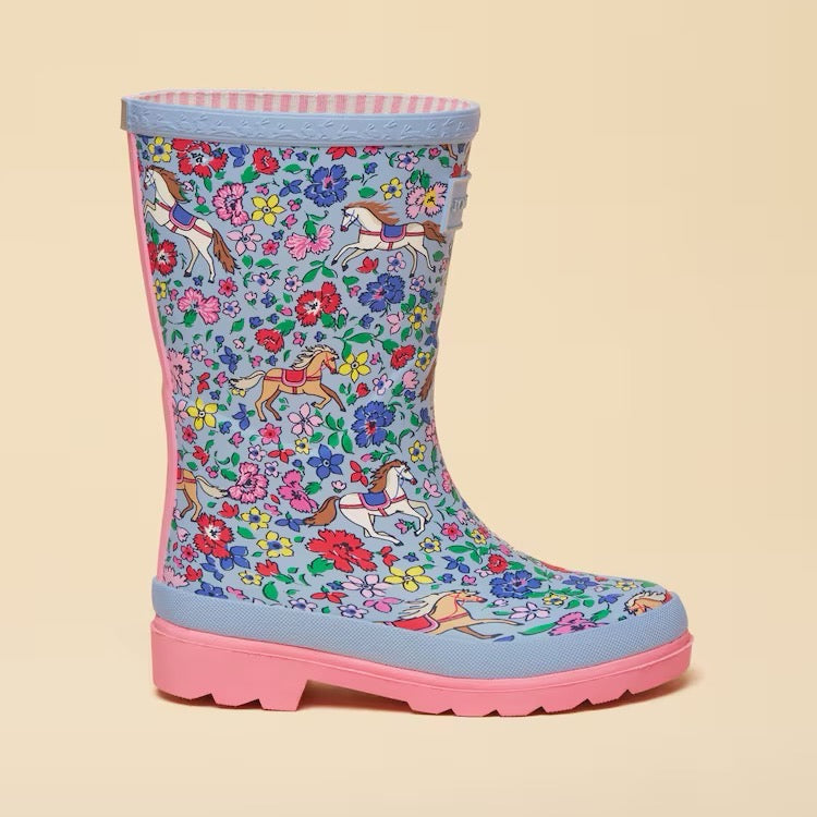 Joules Girls Wellingtons H20-643 Blue Ditsy Horse Footwear UK8 INFANT / Blue,UK9 KIDS / Blue,UK10 KIDS / Blue,UK11 KIDS / Blue,UK12 KIDS / Blue,UK13 KIDS / Blue,UK1 KIDS / Blue,UK2 KIDS / Blue