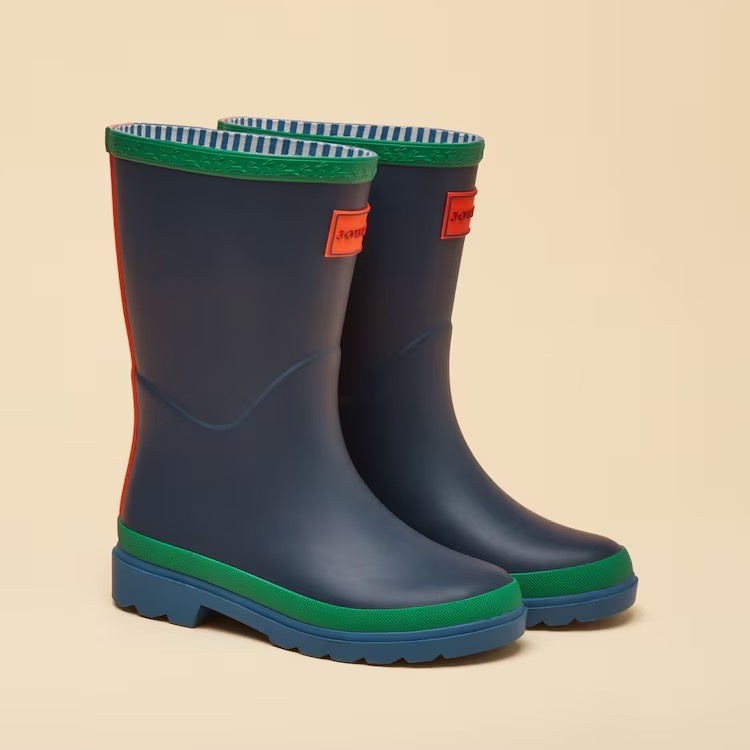 Joules Kids Colourblock Wellingtons W49215 Navy Footwear UK10 KIDS / Navy,UK11 KIDS / Navy,UK12 KIDS / Navy,UK13 KIDS / Navy,UK1 KIDS / Navy,UK2 KIDS / Navy