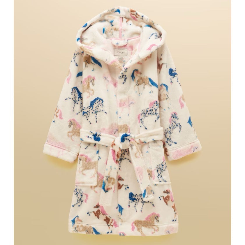 Joules Kids Dressing Gown Y33-287 Cream Horse