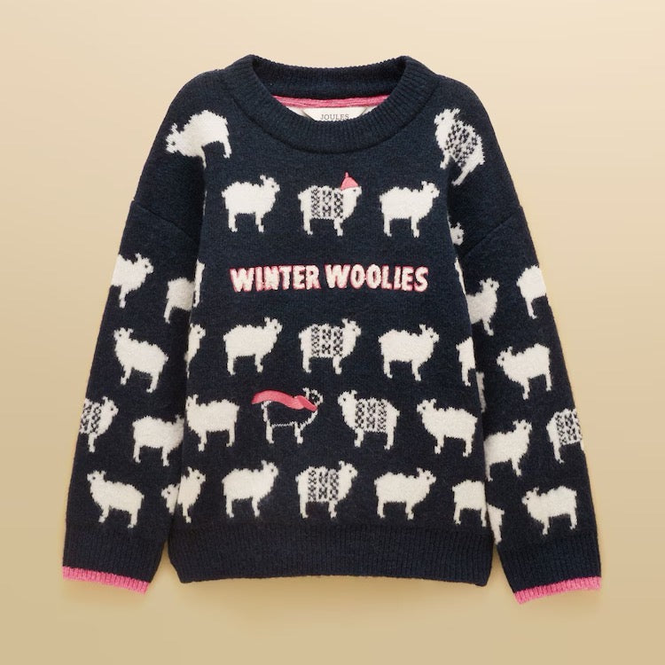 Joules Kids Winter Woolies Jumper G79-693 Navy Sheep Clothing 3-4YRS / Navy,5-6YRS / Navy,7-8YRS / Navy,9-10YRS / Navy,11-12YRS / Navy