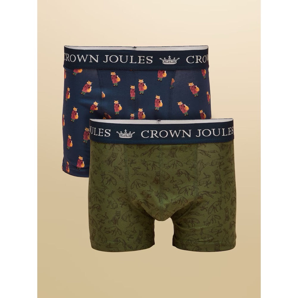 Joules Mens 2 Pack Boxer Shorts G48-163 No Fox Given Clothing S / Navy,M / Navy,L / Navy,XL / Navy