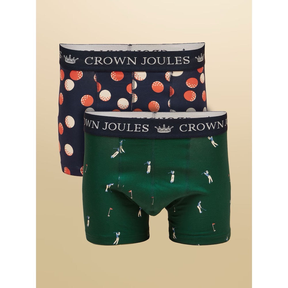 Joules Mens 2 Pack Boxer Shorts G48-169 Green Best By Par Clothing S / Green,M / Green,L / Green,XL / Green