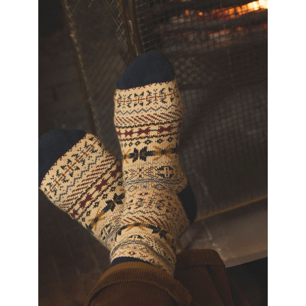 Joules Mens Alby Natural Fairisle Socks At6873