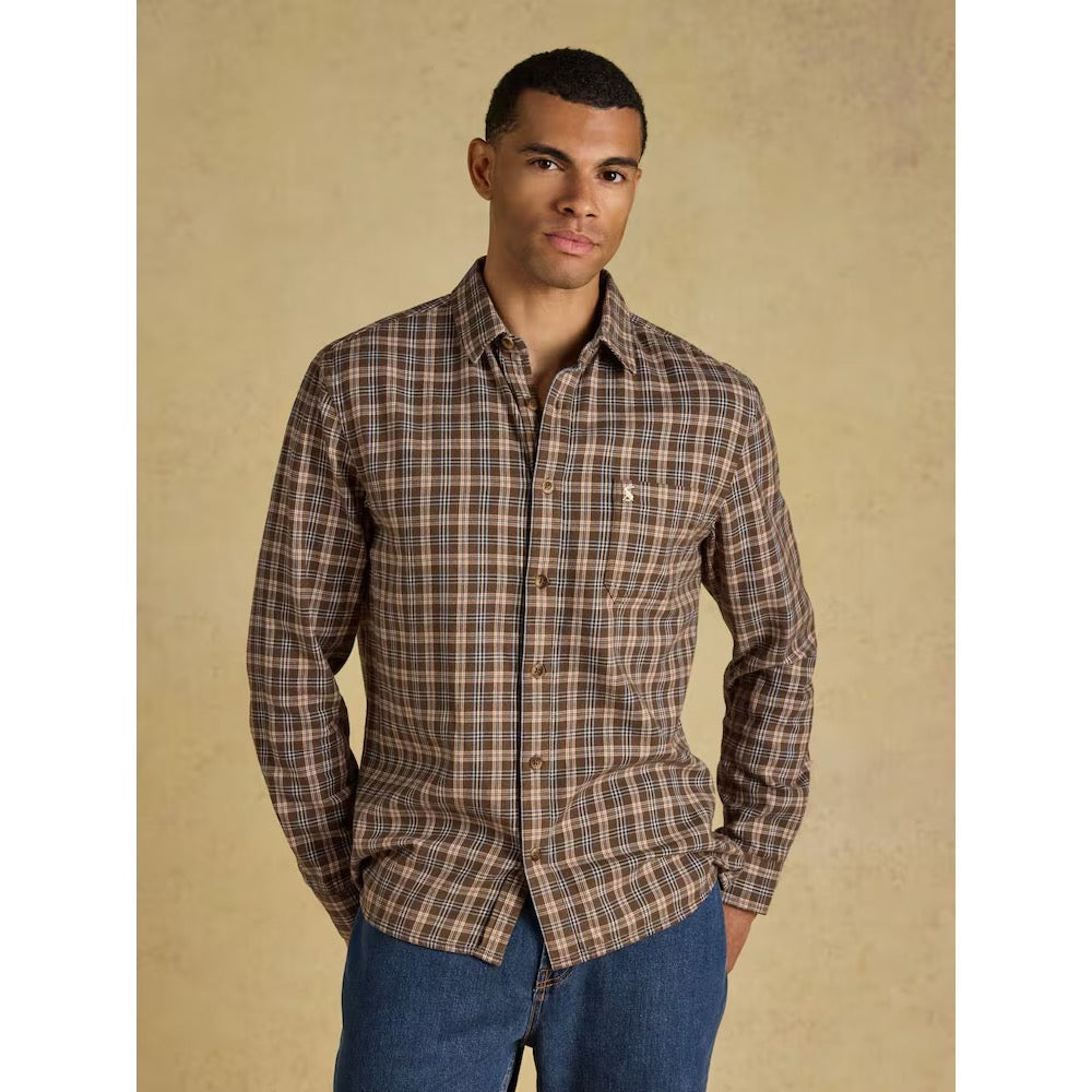 Joules Mens Brown Check Flannel Shirt G48-283