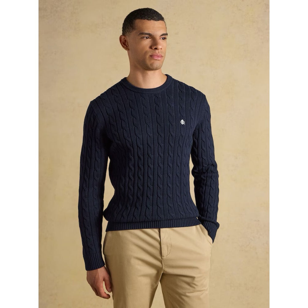 Joules Mens Cable Crew Sweater V50-200 Navy