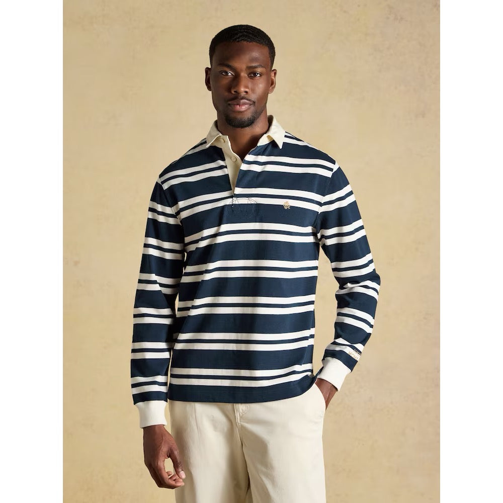 Joules Mens Club Rugby Shirt G48-125 Navy Cream Stripe Clothing S / Navy,M / Navy,L / Navy,XL / Navy