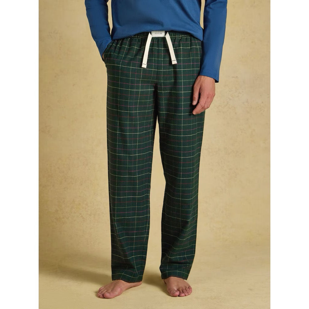 Joules Mens Flannel Green Check Pyjama Bottoms