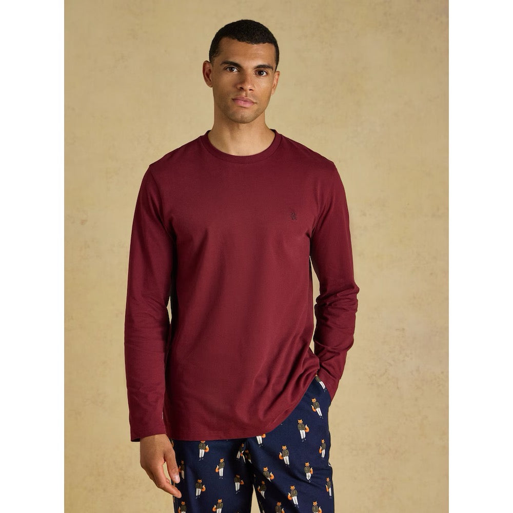 Joules Mens Lounge Top W18729 Burgundy Clothing S / Burgundy,M / Burgundy,L / Burgundy