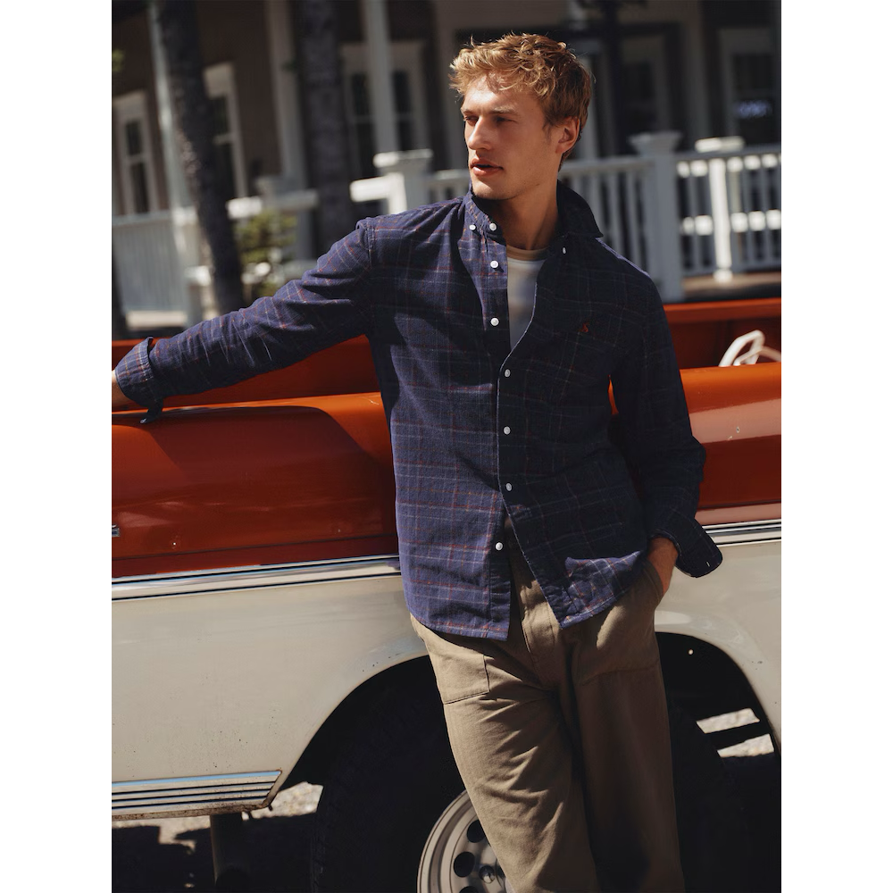 Joules Mens Needle Cord Shirt G66-148 Navy Check Clothing S / Navy,M / Navy,L / Navy,XL / Navy,XXL / Navy