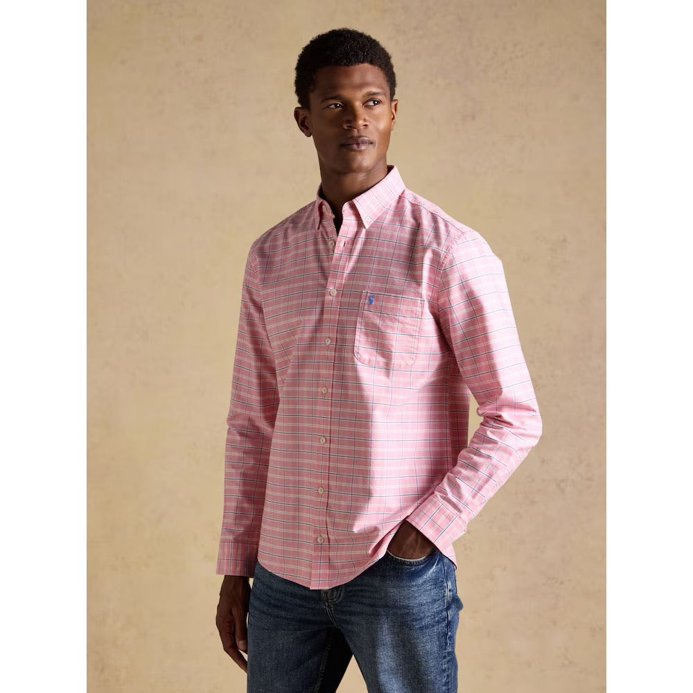 Joules Mens Oxford Pink Check Shirt W26-189 Clothing M / Pink,L / Pink,XL / Pink,XXL / Pink
