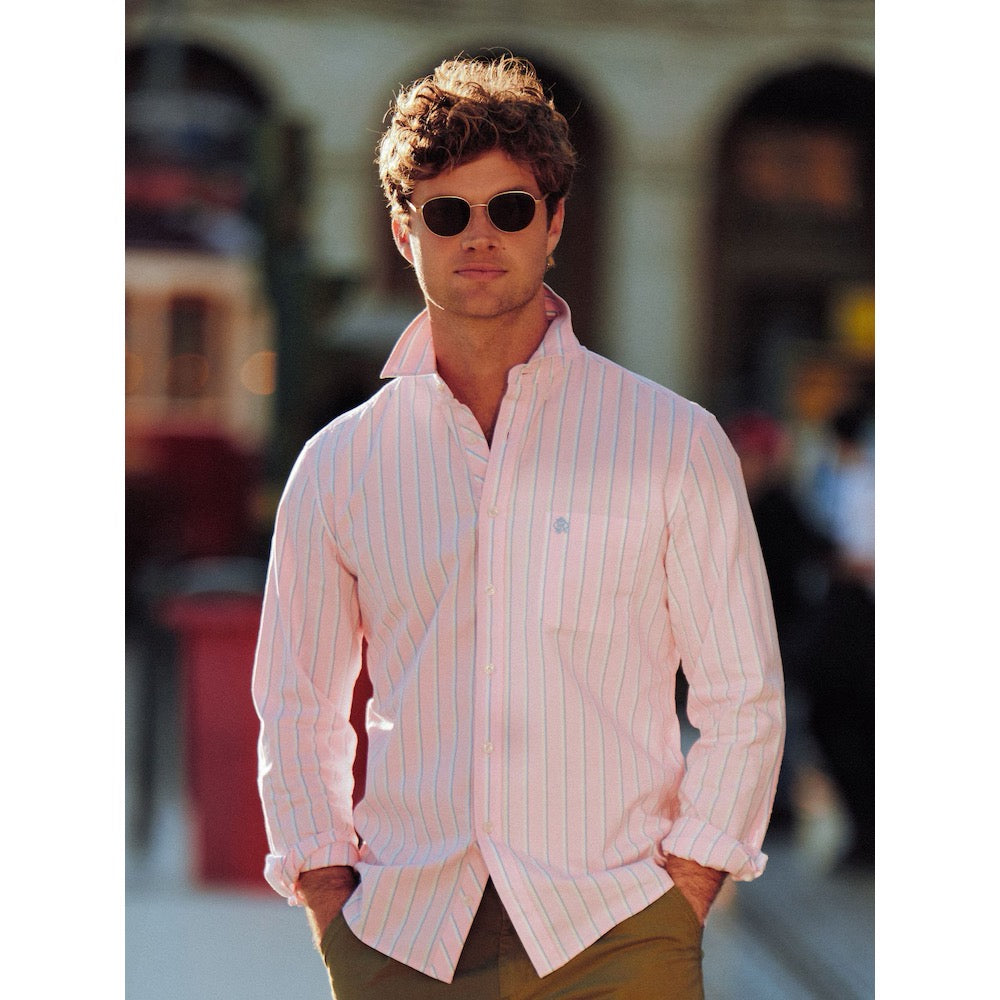 Joules Mens Classic Fit Oxford Shirt H15642 Pink Stripe Clothing M / Pink,L / Pink,XL / Pink,XXL / Pink