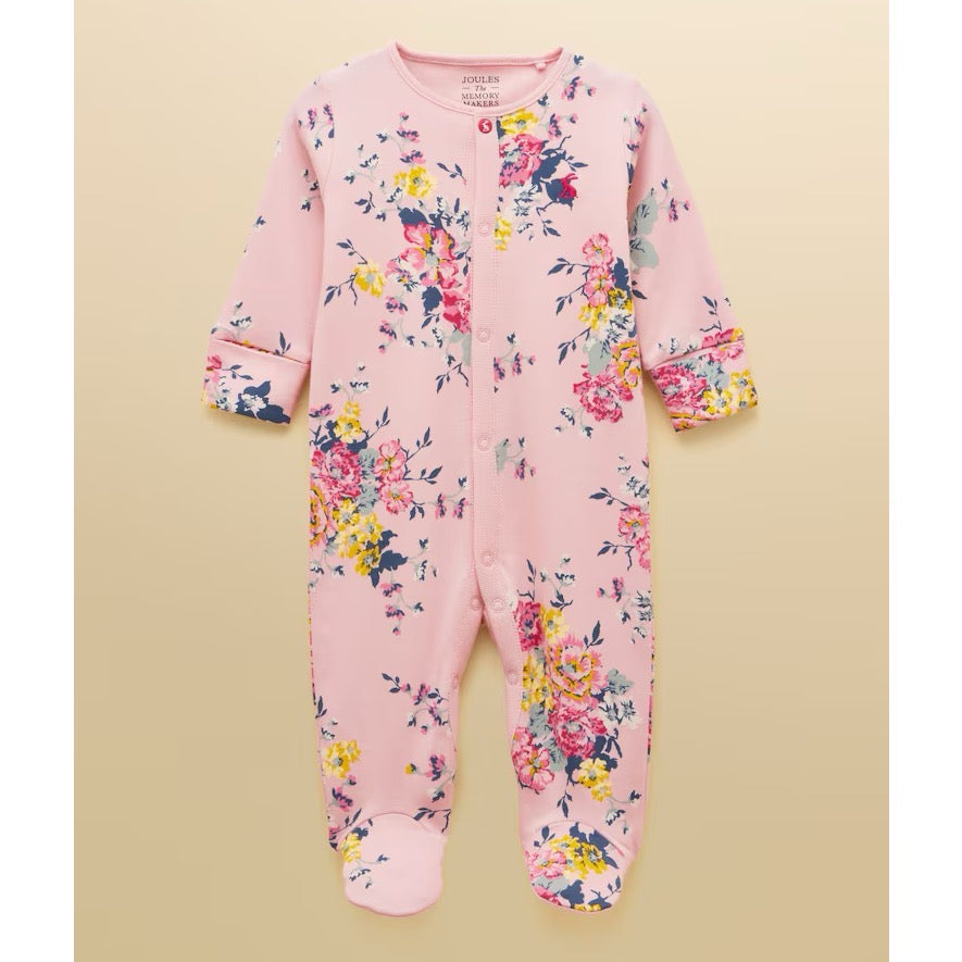 Joules Razamataz Sleepsuit Ay5-483 Ss26 Pink Floral Clothing NEWBORN / Cream,0-3M / Cream,3-6M / Cream,6-9M / Cream