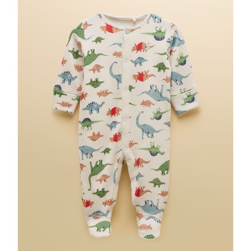 Joules Razamataz Sleepsuit W38-114 Dinos Clothing NEWBORN / Cream,0-3M / Cream,3-6M / Cream,6-9M / Cream