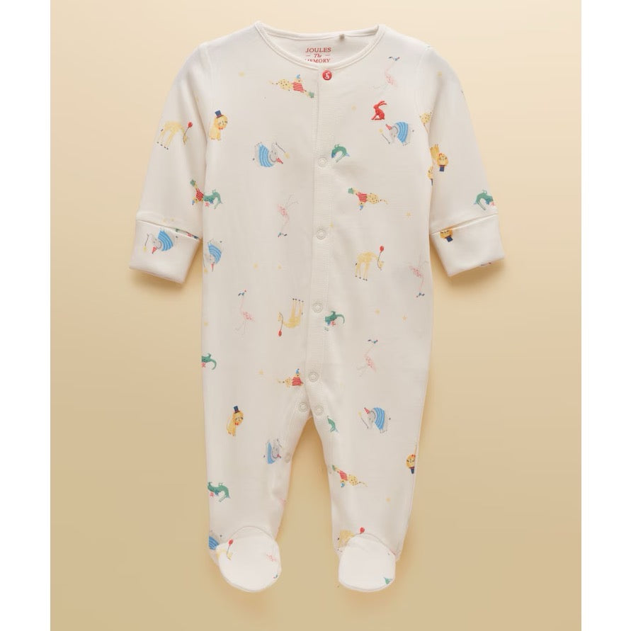 Joules Razamataz Sleepsuit W38-115 Animals Clothing NEWBORN / White,0-3M / White,3-6M / White,6-9M / White