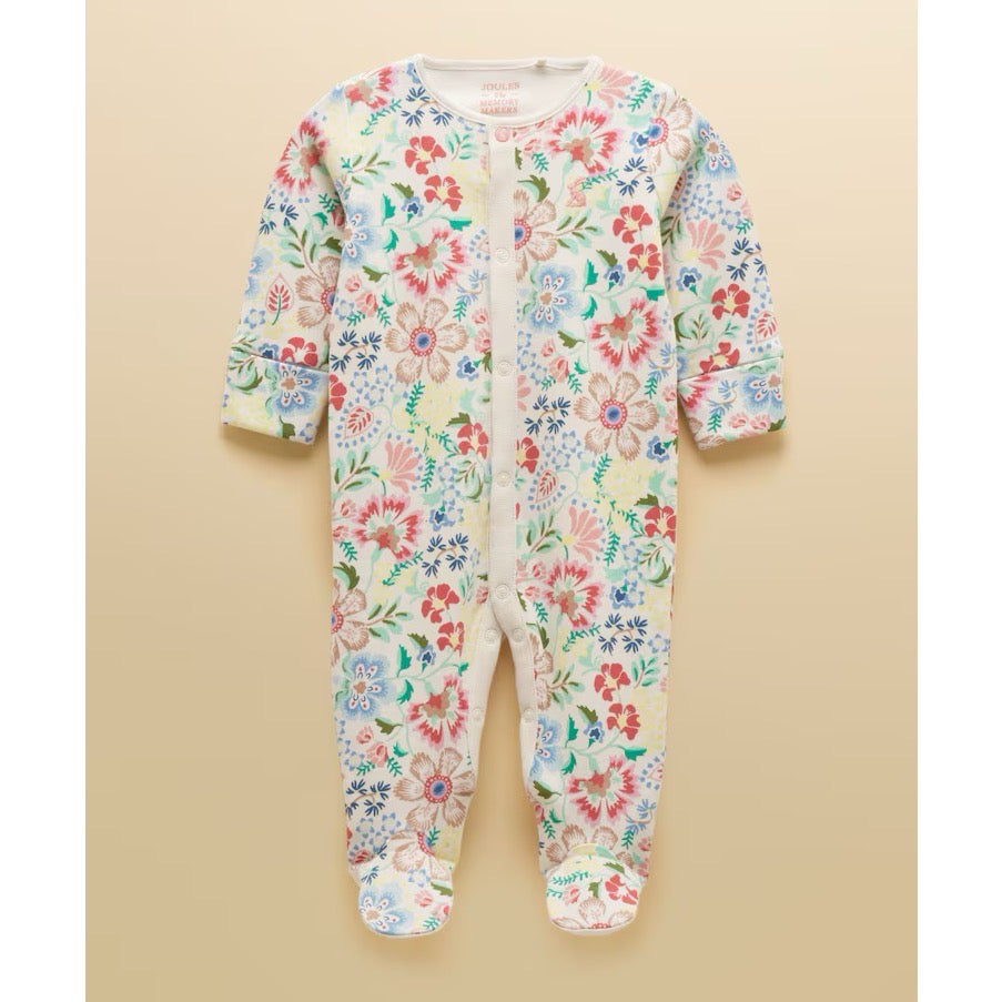 Joules Razamataz Sleepsuit W38002 Multi Floral Clothing NEWBORN / Cream,0-3M / Cream,3-6M / Cream,6-9M / Cream