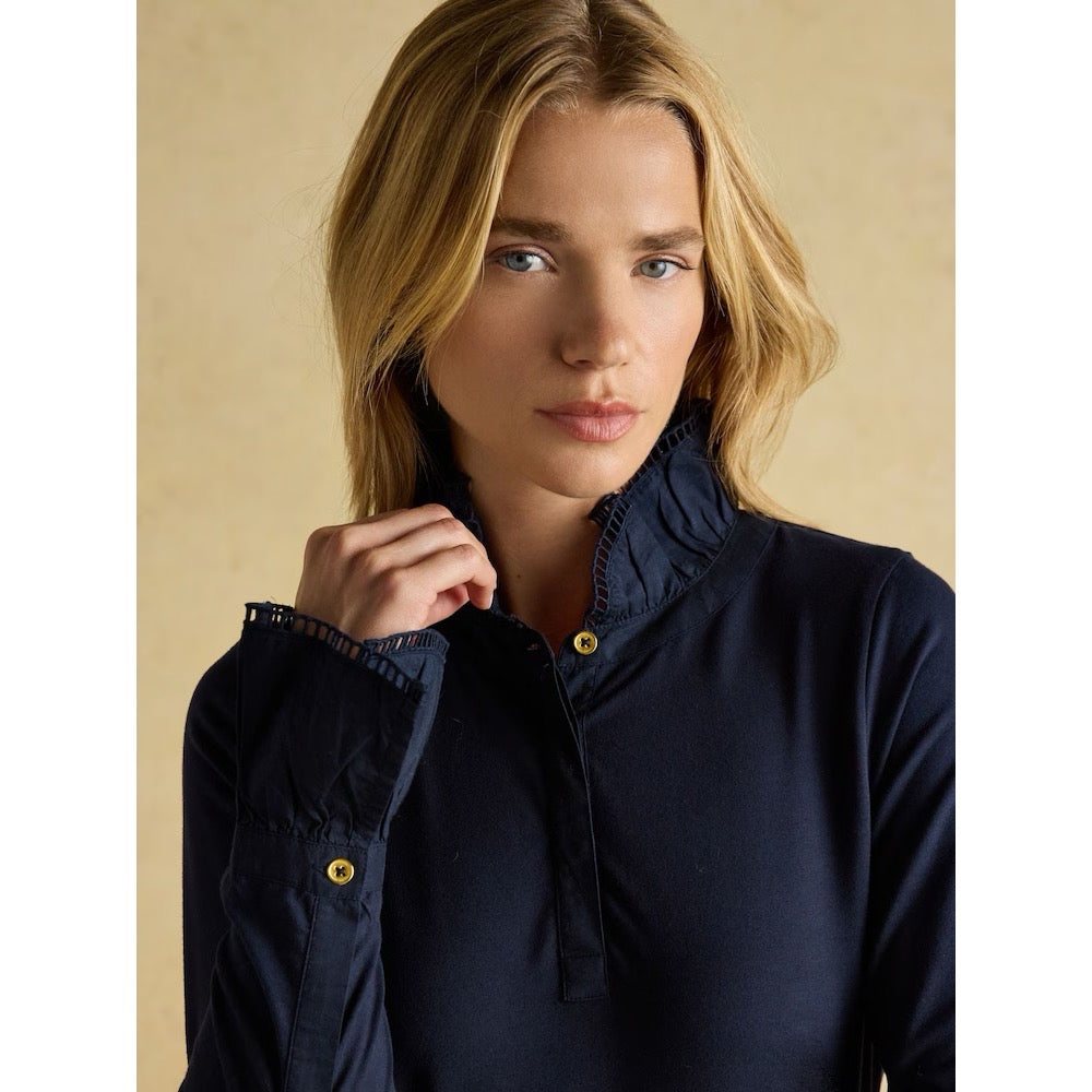Joules Women Kate Frill Top Au2071 Navy Clothing UK10 / Navy,UK12 / Navy,UK14 / Navy,UK16 / Navy