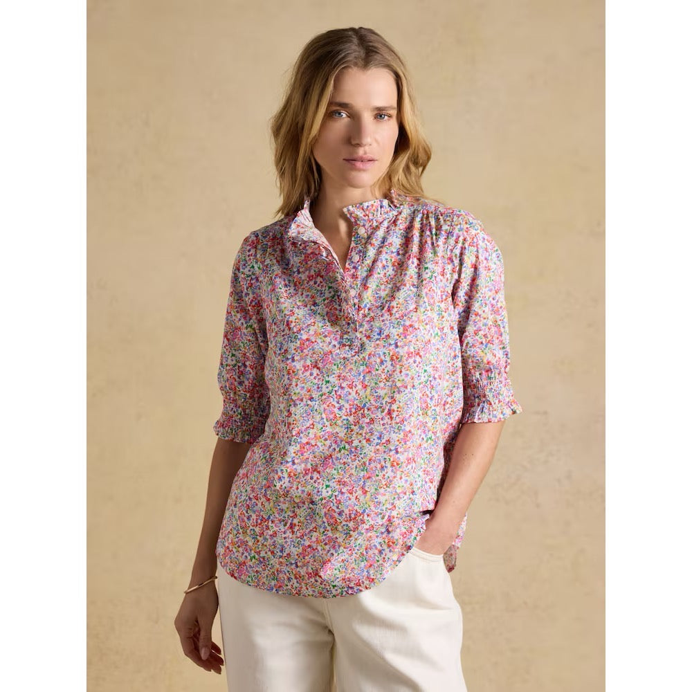 Joules Women Melanie Ruffle Blouse H63765 Multi Ditsy Clothing UK10 / Multi,UK12 / Multi,UK14 / Multi,UK16 / Multi