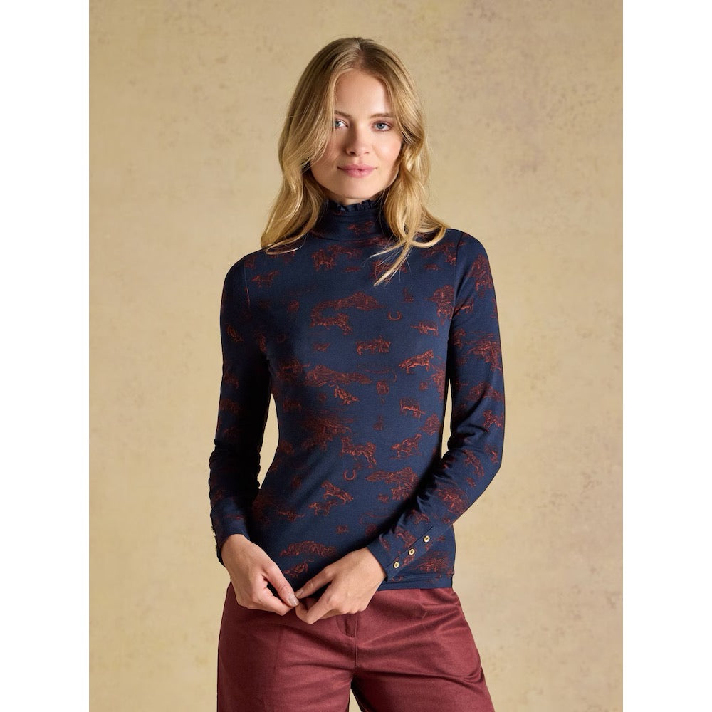 Joules Womens Amy Western Top W10-164 Navy Clothing UK8 / Navy,UK10 / Navy,UK12 / Navy,UK14 / Navy,UK16 / Navy
