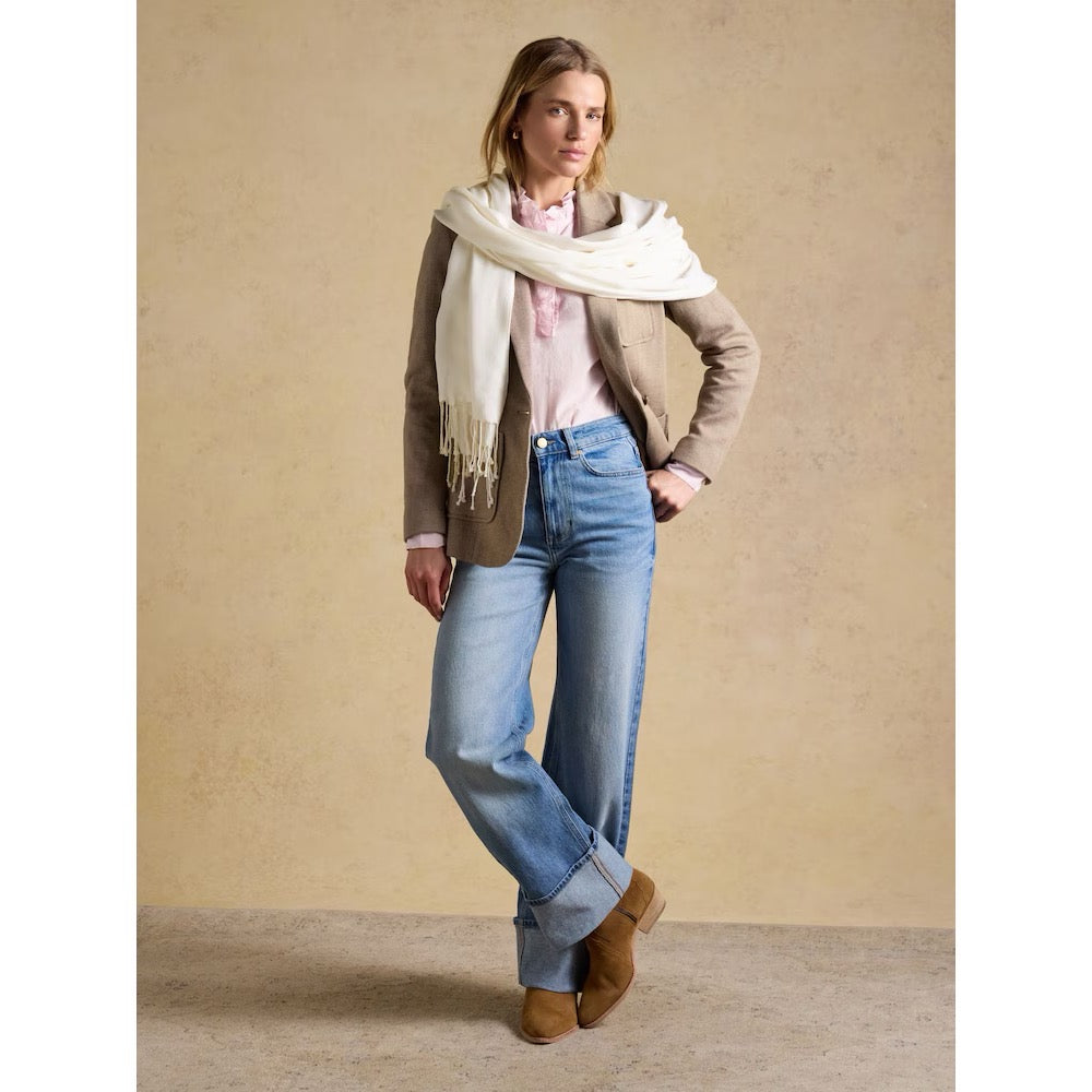 Joules Womens Ascot Large Wrap Scarf Cream Clothing ONE SIZE / Cream