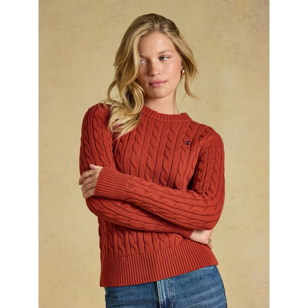 Joules Womens Classic Cable Sweater V55147 Burnt Orange Clothing UK10 / Grenadine,UK12 / Grenadine,UK14 / Grenadine,UK16 / Grenadine
