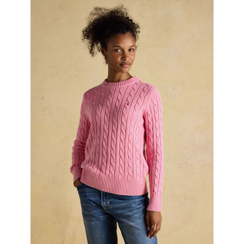 Joules Womens Classic Cable Sweater W78-284 Pink Clothing UK8 / Pink,UK10 / Pink,UK12 / Pink,UK14 / Pink,UK16 / Pink