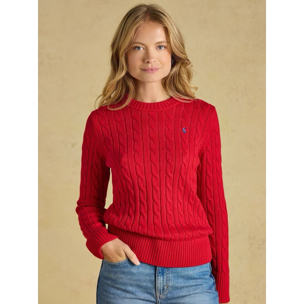 Joules Womens Classic Cable Sweater Y59140 Red Clothing UK8 / Red,UK10 / Red,UK12 / Red,UK14 / Red,UK16 / Red