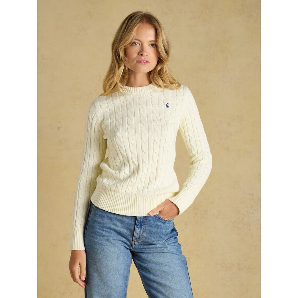 Joules Womens Classic Cable Sweater Y84-474 Cream