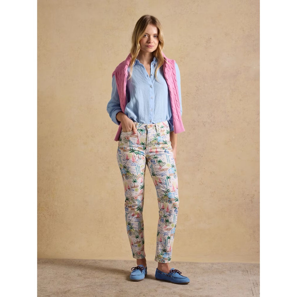Joules Womens Coastal Print Jeans H63-959 Clothing UK8 / Multi,UK10 / Multi,UK12 / Multi,UK14 / Multi