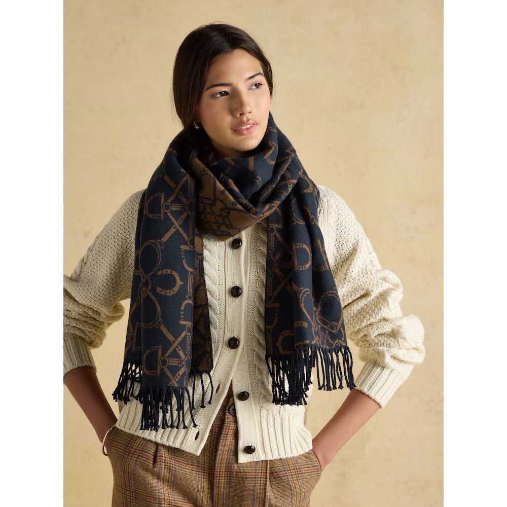Joules Womens Elissa Navy Bridle Scarf At707001 Clothing ONE SIZE / Navy