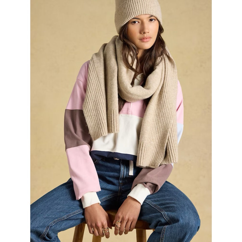 Joules Womens Fine Knit Scarf V27-267 Oat Clothing ONE SIZE / Oat