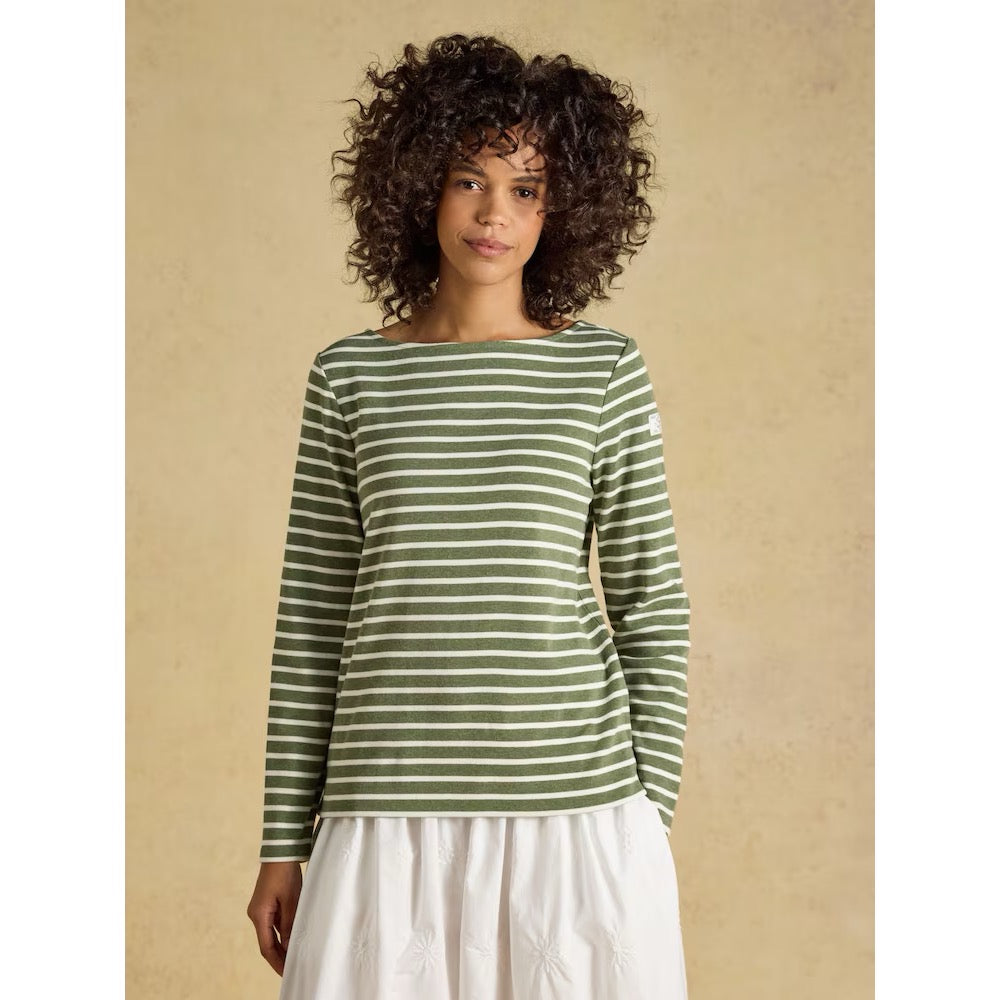 Joules Womens Harbour T-Shirt G57-531 Khaki Stripe
