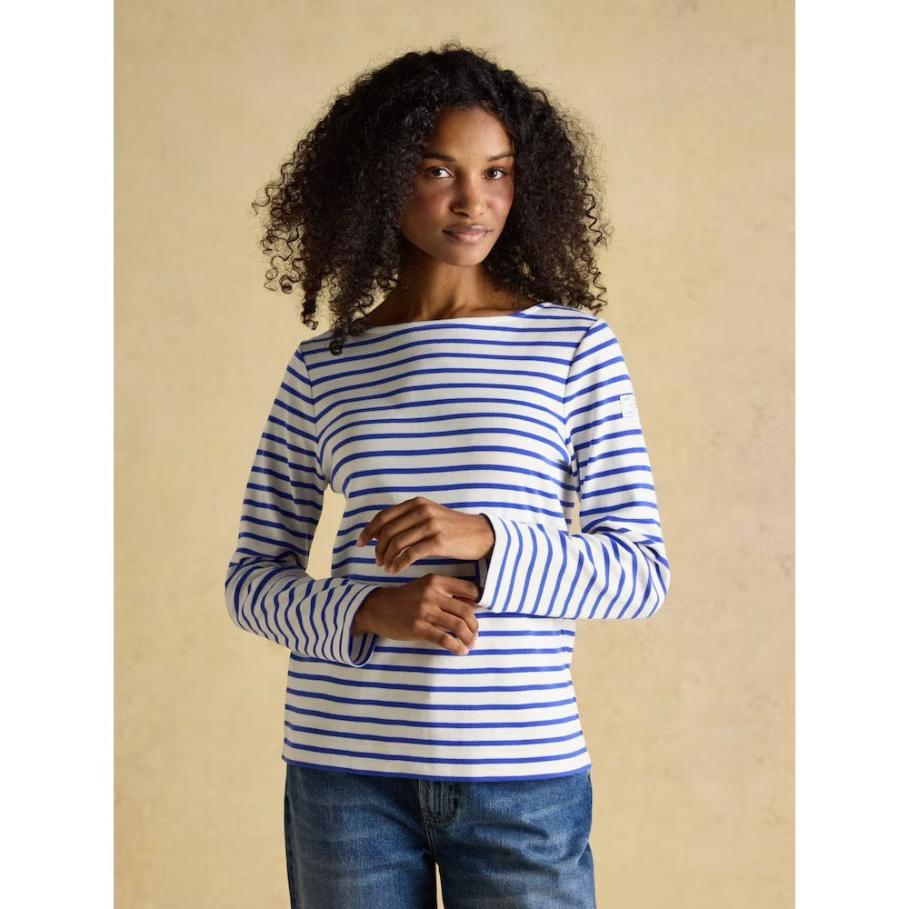 Joules Womens Harbour Top B53-908 Blue White Stripe Clothing UK8 / Blue,UK10 / Blue,UK12 / Blue,UK14 / Blue,UK16 / Blue