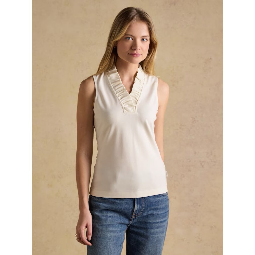 Joules Womens Heidi Frill Vest W28699 Cream Clothing UK8 / Cream,UK10 / Cream,UK12 / Cream,UK14 / Cream,UK16 / Cream