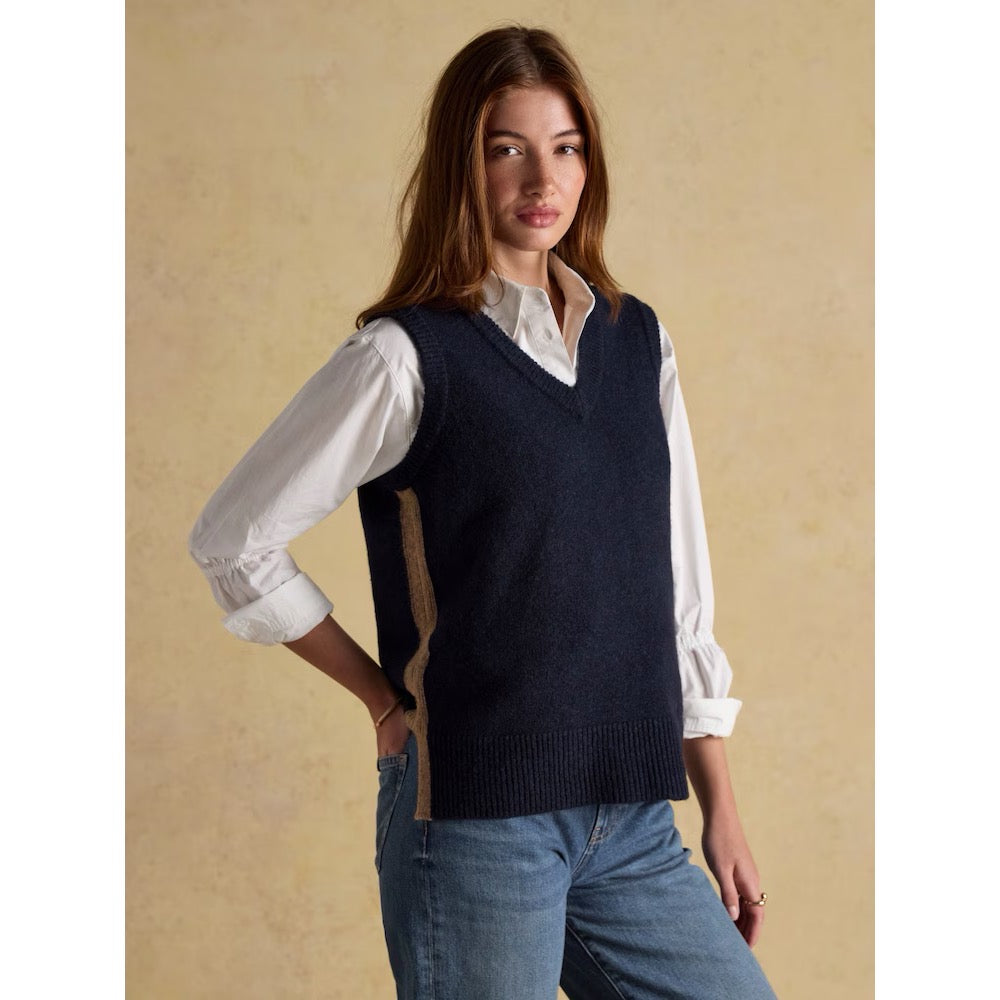 Joules Womens Holly Longline Knitted Vest Av082004 Navy Clothing M / Navy,L / Navy