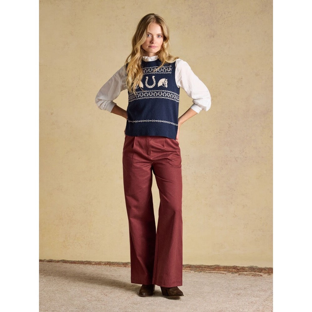 Joules Womens Horse Icons Knitted Vest Y97-900 Navy