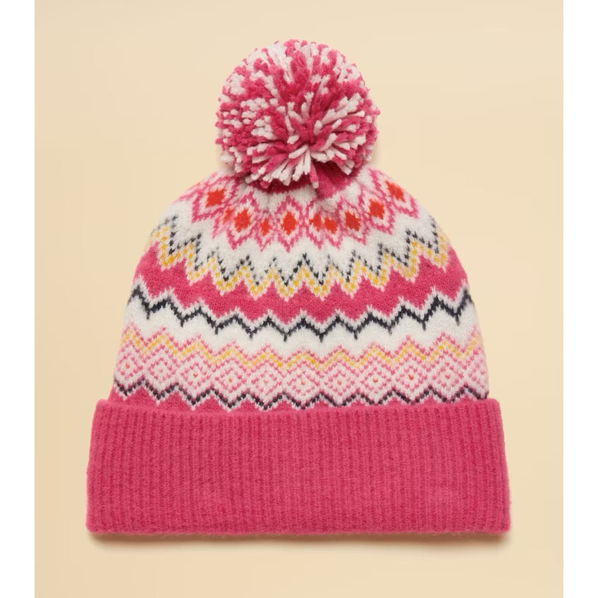 Joules Womens Kara Bobble Hat Pink Clothing ONE SIZE / Pink
