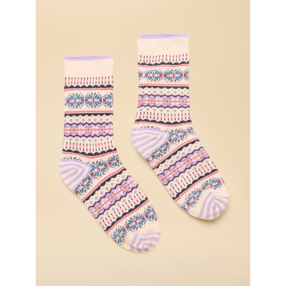Joules Womens Lucille Fairile Socks Y31-138 Cream Clothing ONE SIZE / Cream