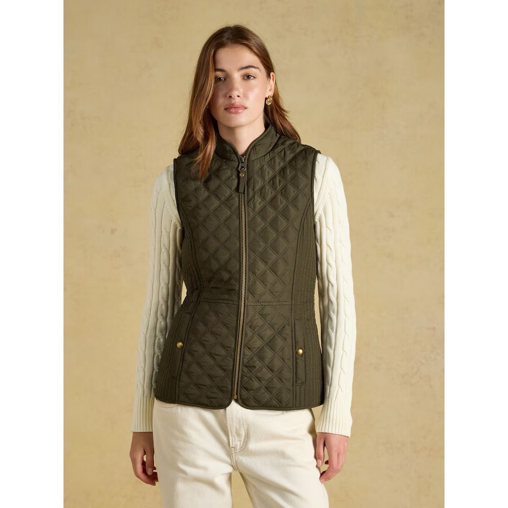Joules Womens Minx Quilted Gilet Y39-643 Khaki Clothing UK12 / Khaki,UK14 / Khaki
