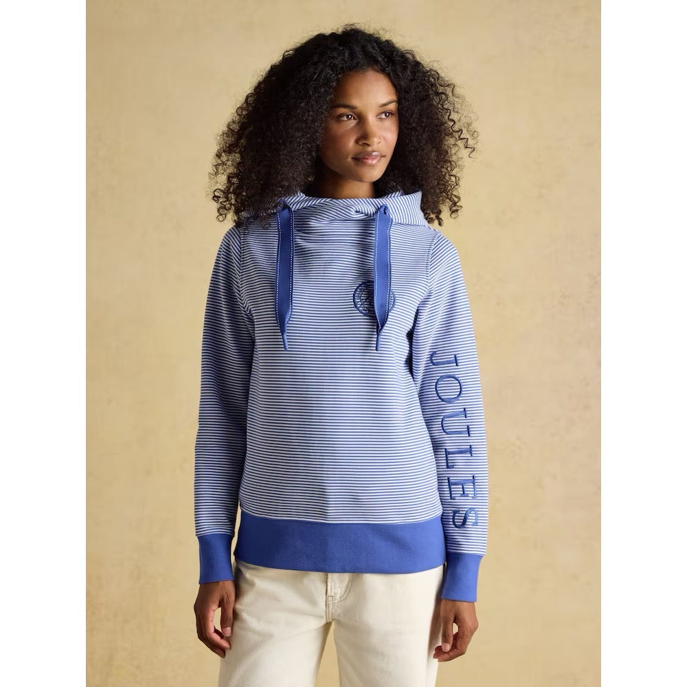 Joules Womens Rushton Stripe Hoodie H14-778 Blue Clothing UK8 / Blue,UK10 / Blue,UK12 / Blue,UK14 / Blue,UK16 / Blue