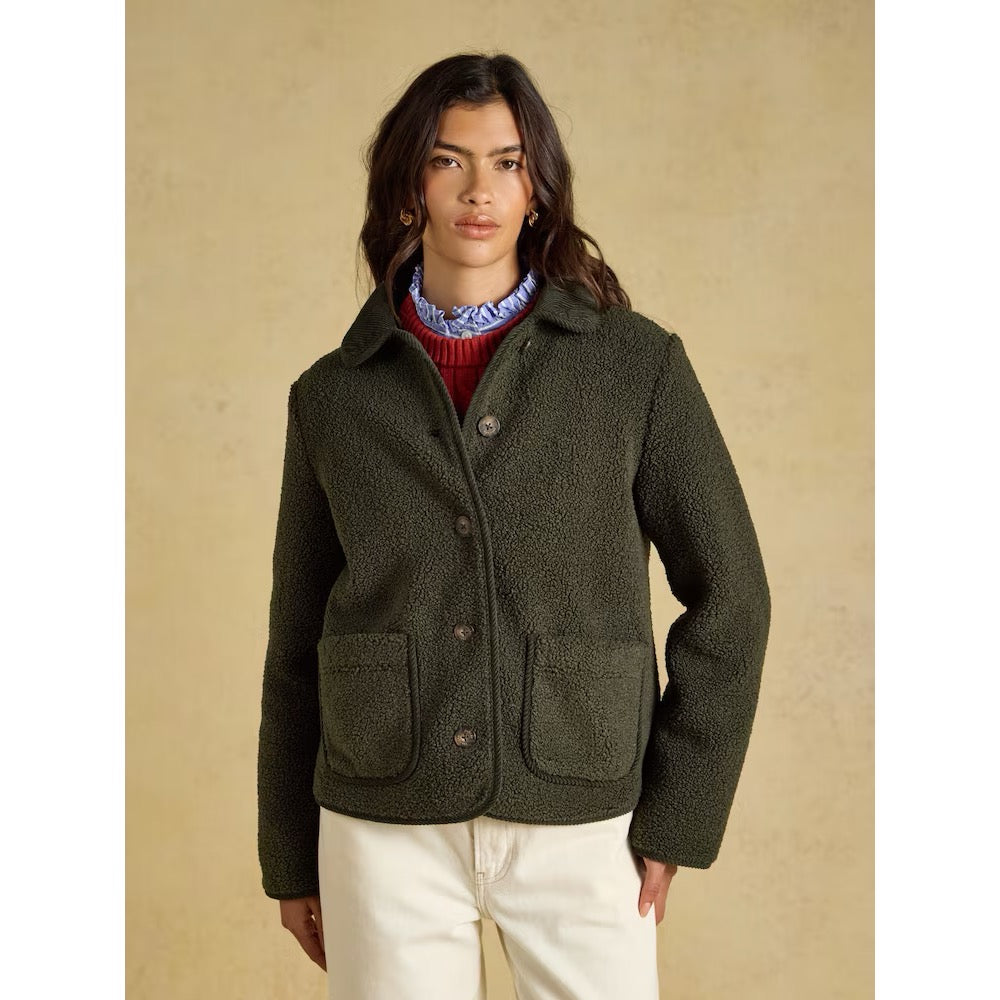 Joules Womens Sadie Fleece Jacket V50-135 Khaki Clothing UK10 / Khaki,UK12 / Khaki,UK14 / Khaki,UK16 / Khaki,UK18 / Khaki