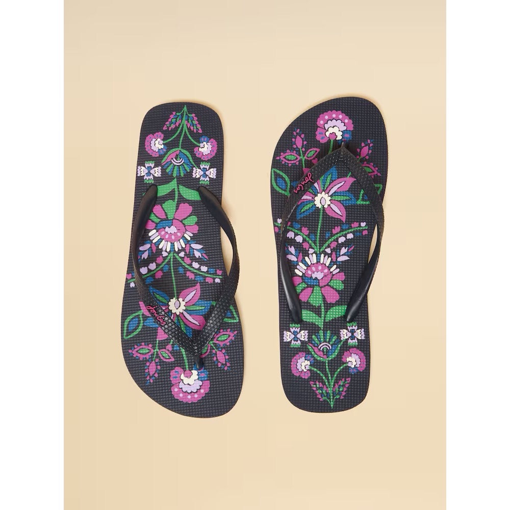 Joules Womens Sandy Flip Flops H20-738 Navy Floral